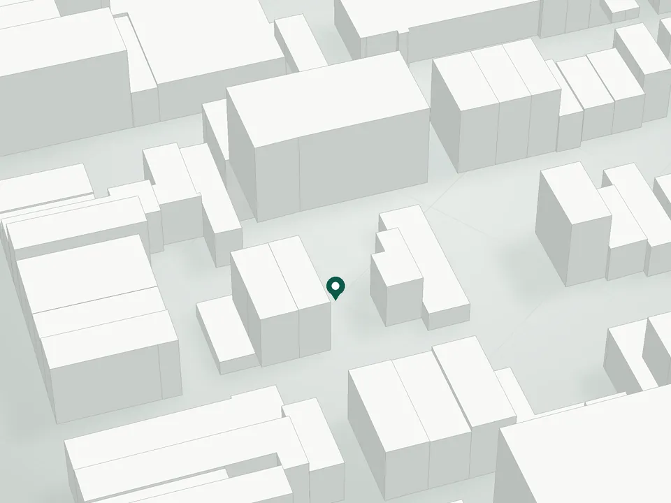 3D massing drawing of 17 Dodworth Street Condominium, 17 Dodworth Street, Brooklyn, and neighboring buildings
