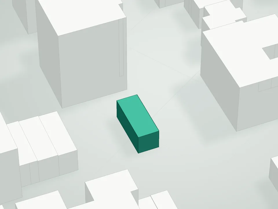 3D massing drawing of 25-40 30th Drive Condominium, 25-40 30th Drive, Queens, and neighboring buildings