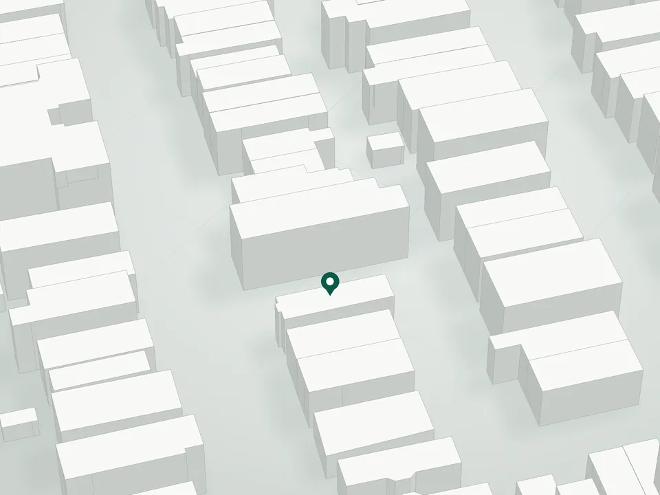 3D massing drawing of 1555 51st Street Condominium, 1555 51st Street, Brooklyn, and neighboring buildings