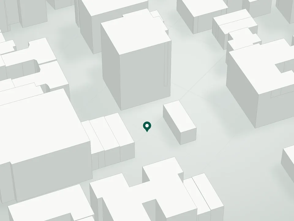 3D massing drawing of Parisian Astoria Condominium, 30-78 29th Street, Queens, and neighboring buildings