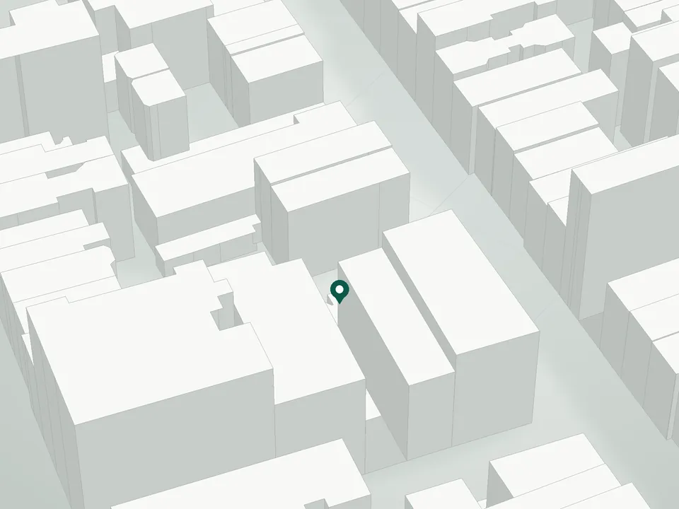 3D massing drawing of 44 West 8th Street Condominium, 44 West 8th Street, Manhattan, and neighboring buildings