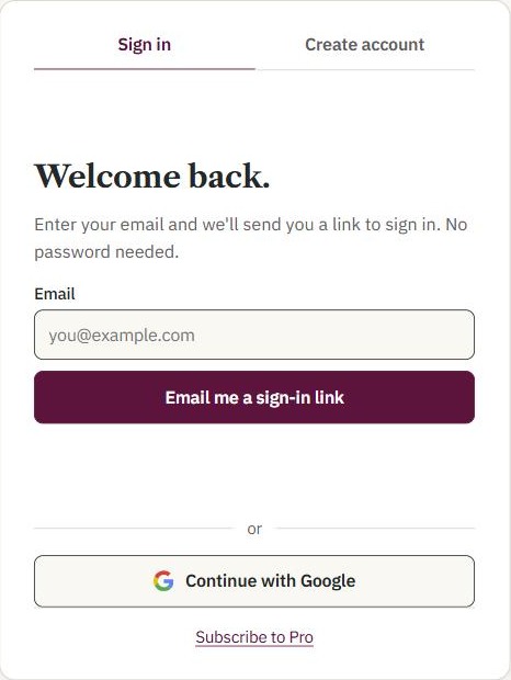 The Condo Book sign-in page